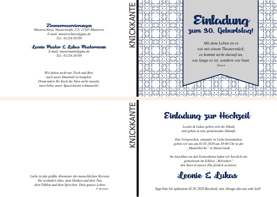  Einladungskarten Hochzeit, Hochzeitseinladungen, Hochzeitskarten, Einladungen für Hochzeit