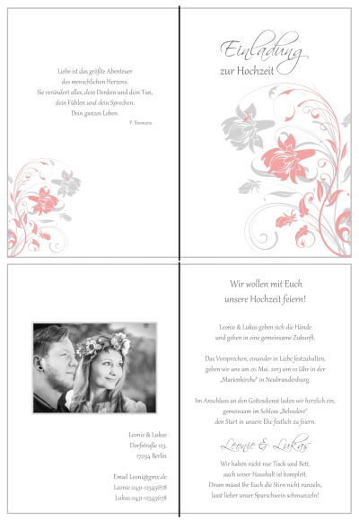  Einladungskarten Hochzeit, Hochzeitseinladungen, Hochzeitskarten, Einladungen für Hochzeit