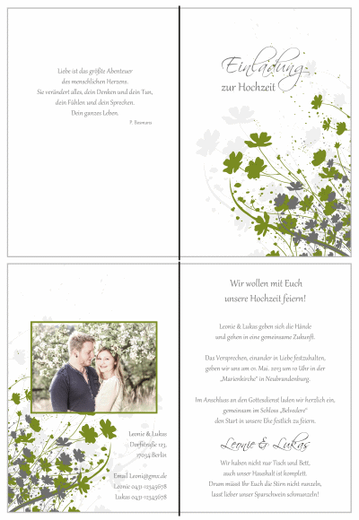  Einladungskarten Hochzeit, Hochzeitseinladungen, Hochzeitskarten, Einladungen für Hochzeit