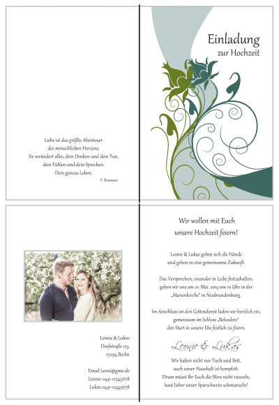  Einladungskarten Hochzeit, Hochzeitseinladungen, Hochzeitskarten, Einladungen für Hochzeit