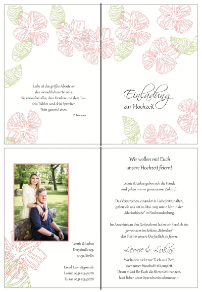  Einladungskarten Hochzeit, Hochzeitseinladungen, Hochzeitskarten, Einladungen für Hochzeit