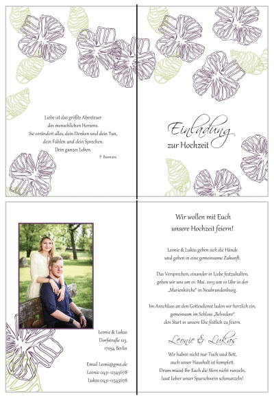  Einladungskarten Hochzeit, Hochzeitseinladungen, Hochzeitskarten, Einladungen für Hochzeit