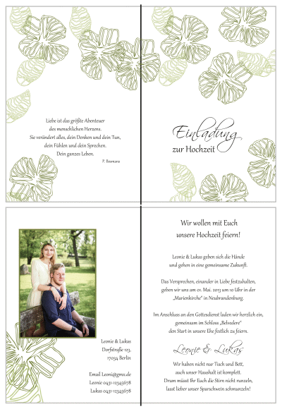  Einladungskarten Hochzeit, Hochzeitseinladungen, Hochzeitskarten, Einladungen für Hochzeit