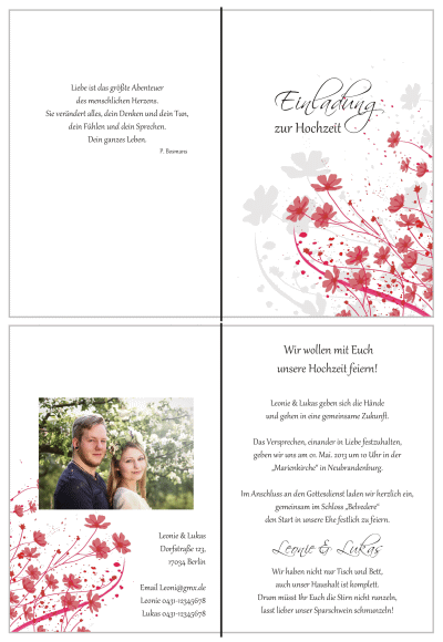  Einladungskarten Hochzeit, Hochzeitseinladungen, Hochzeitskarten, Einladungen für Hochzeit