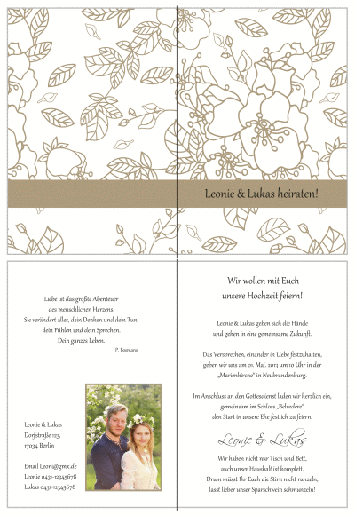  Einladungskarten Hochzeit, Hochzeitseinladungen, Hochzeitskarten, Einladungen für Hochzeit