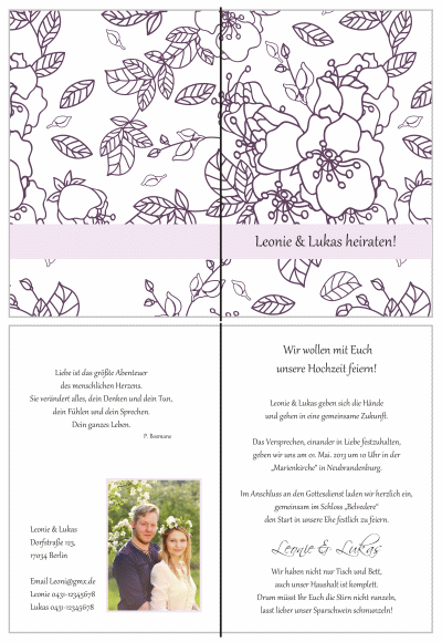  Einladungskarten Hochzeit, Hochzeitseinladungen, Hochzeitskarten, Einladungen für Hochzeit