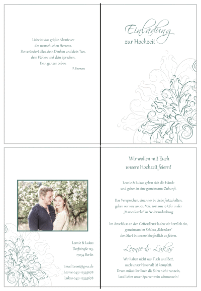  Einladungskarten Hochzeit, Hochzeitseinladungen, Hochzeitskarten, Einladungen für Hochzeit