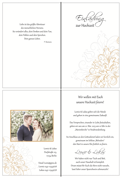  Einladungskarten Hochzeit, Hochzeitseinladungen, Hochzeitskarten, Einladungen für Hochzeit