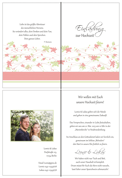  Einladungskarten Hochzeit, Hochzeitseinladungen, Hochzeitskarten, Einladungen für Hochzeit