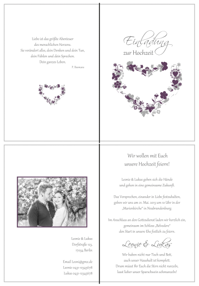  Einladungskarten Hochzeit, Hochzeitseinladungen, Hochzeitskarten, Einladungen für Hochzeit