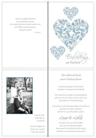  Einladungskarten Hochzeit, Hochzeitseinladungen, Hochzeitskarten, Einladungen für Hochzeit