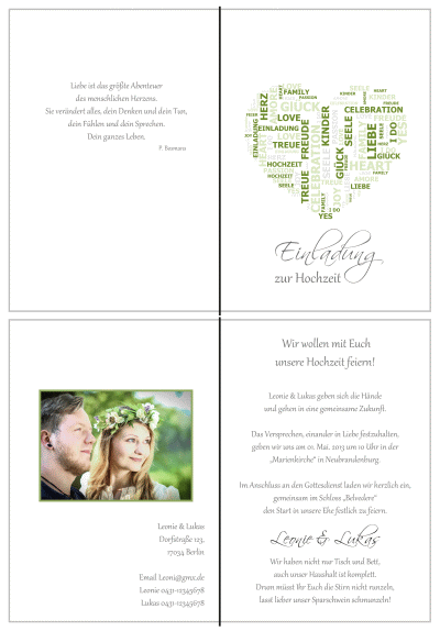  Einladungskarten Hochzeit, Hochzeitseinladungen, Hochzeitskarten, Einladungen für Hochzeit