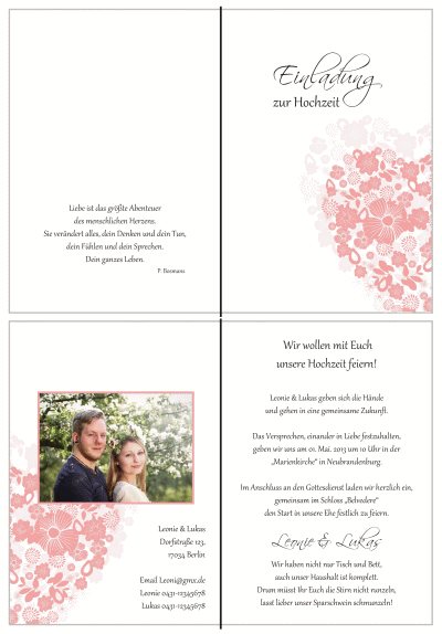  Einladungskarten Hochzeit, Hochzeitseinladungen, Hochzeitskarten, Einladungen für Hochzeit