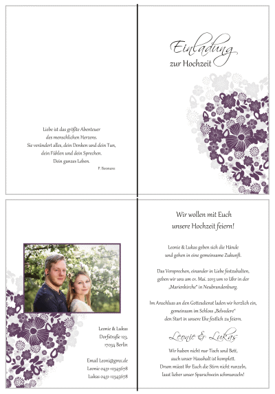  Einladungskarten Hochzeit, Hochzeitseinladungen, Hochzeitskarten, Einladungen für Hochzeit