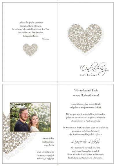  Einladungskarten Hochzeit, Hochzeitseinladungen, Hochzeitskarten, Einladungen für Hochzeit