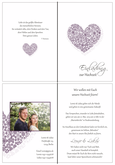  Einladungskarten Hochzeit, Hochzeitseinladungen, Hochzeitskarten, Einladungen für Hochzeit