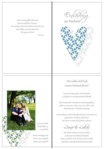  Einladungskarten Hochzeit, Hochzeitseinladungen, Hochzeitskarten, Einladungen für Hochzeit