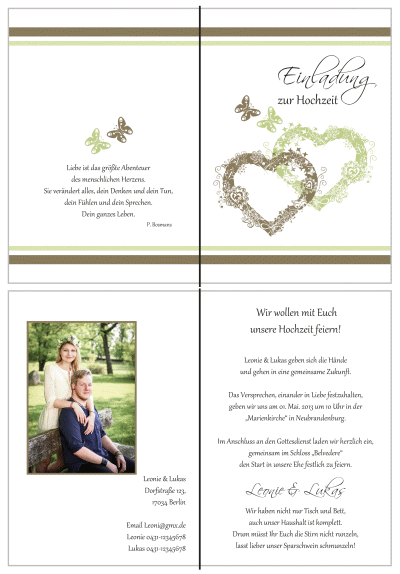  Einladungskarten Hochzeit, Hochzeitseinladungen, Hochzeitskarten, Einladungen für Hochzeit