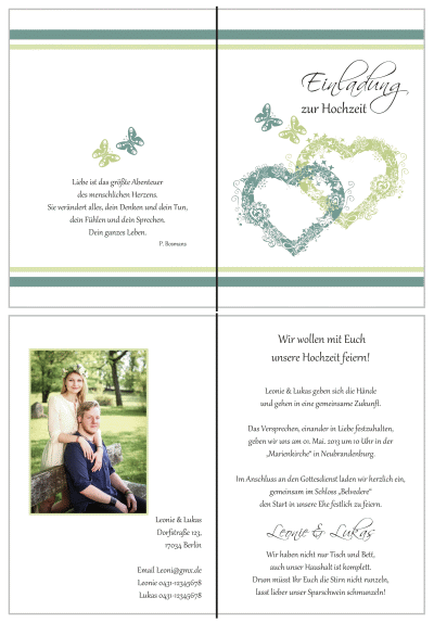  Einladungskarten Hochzeit, Hochzeitseinladungen, Hochzeitskarten, Einladungen für Hochzeit