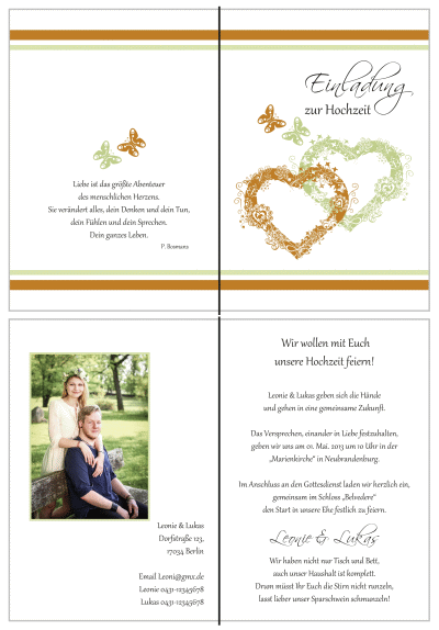  Einladungskarten Hochzeit, Hochzeitseinladungen, Hochzeitskarten, Einladungen für Hochzeit