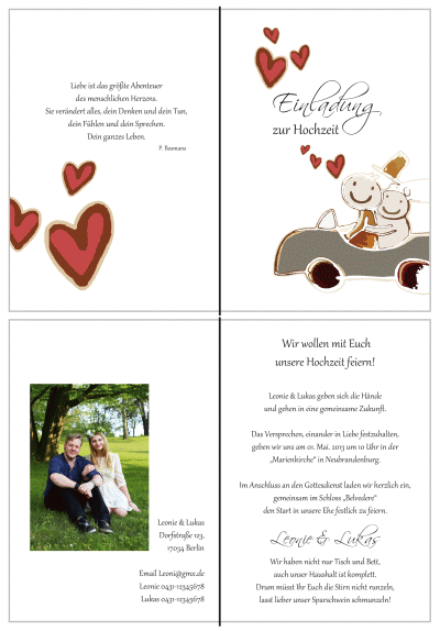  Einladungskarten Hochzeit, Hochzeitseinladungen, Hochzeitskarten, Einladungen für Hochzeit