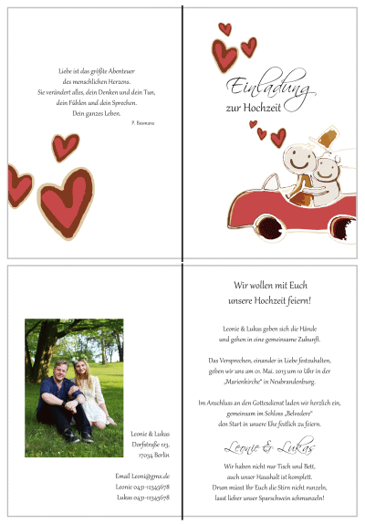  Einladungskarten Hochzeit, Hochzeitseinladungen, Hochzeitskarten, Einladungen für Hochzeit