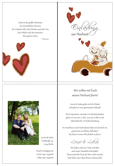  Einladungskarten Hochzeit, Hochzeitseinladungen, Hochzeitskarten, Einladungen für Hochzeit