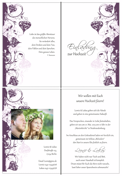  Einladungskarten Hochzeit, Hochzeitseinladungen, Hochzeitskarten, Einladungen für Hochzeit