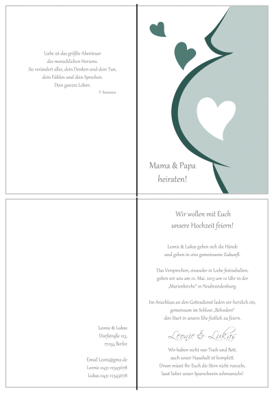  Einladungskarten Hochzeit, Hochzeitseinladungen, Hochzeitskarten, Einladungen für Hochzeit