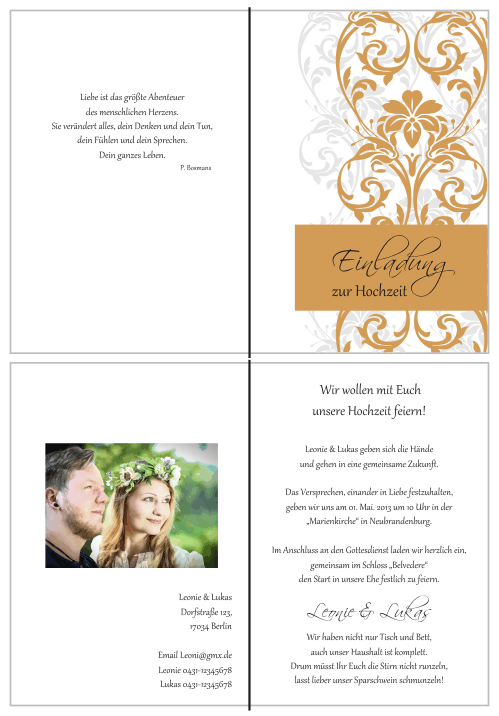  Einladungskarten Hochzeit, Hochzeitseinladungen, Hochzeitskarten, Einladungen für Hochzeit