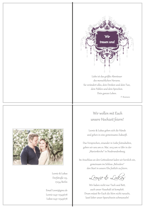  Einladungskarten Hochzeit, Hochzeitseinladungen, Hochzeitskarten, Einladungen für Hochzeit
