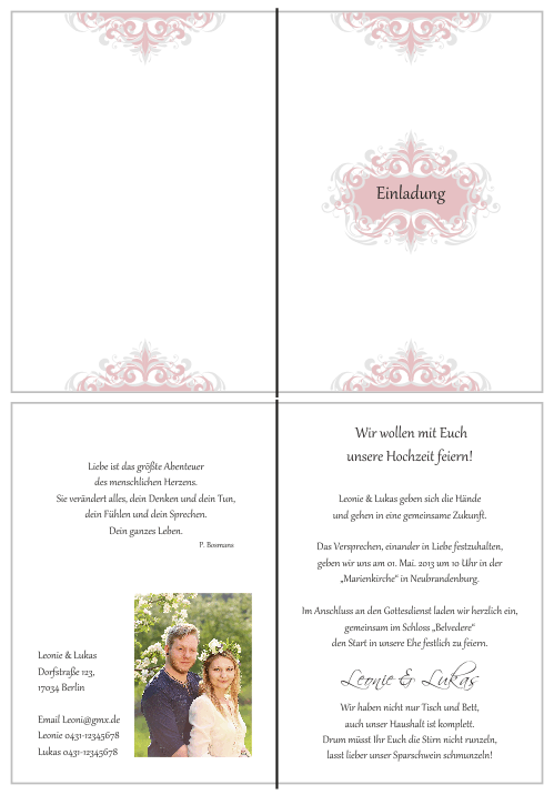  Einladungskarten Hochzeit, Hochzeitseinladungen, Hochzeitskarten, Einladungen für Hochzeit