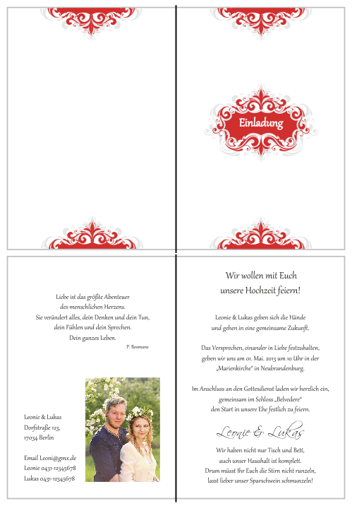  Einladungskarten Hochzeit, Hochzeitseinladungen, Hochzeitskarten, Einladungen für Hochzeit