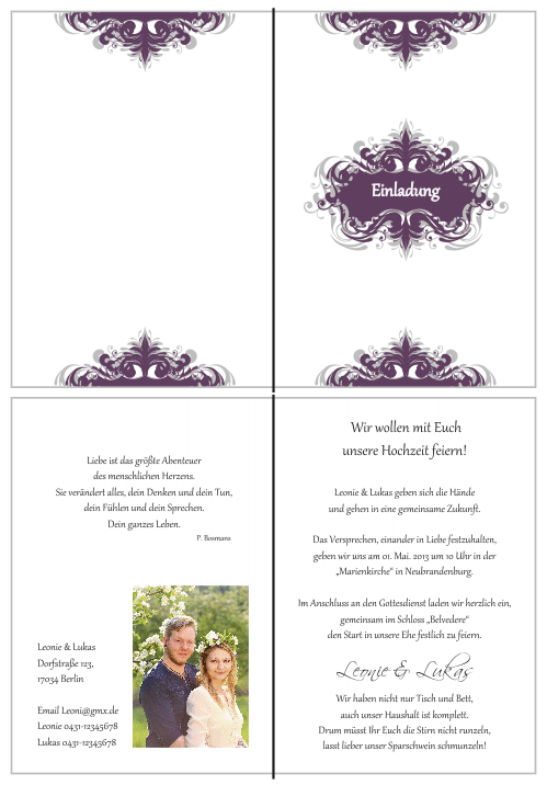  Einladungskarten Hochzeit, Hochzeitseinladungen, Hochzeitskarten, Einladungen für Hochzeit