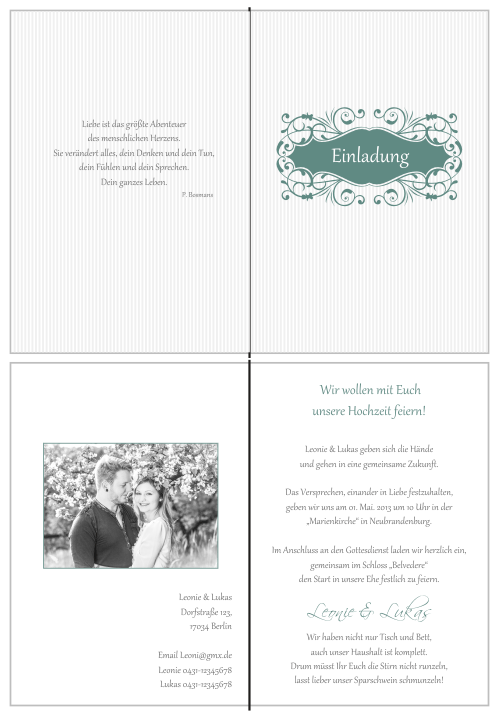  Einladungskarten Hochzeit, Hochzeitseinladungen, Hochzeitskarten, Einladungen für Hochzeit
