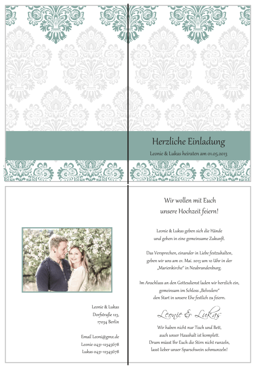  Einladungskarten Hochzeit, Hochzeitseinladungen, Hochzeitskarten, Einladungen für Hochzeit
