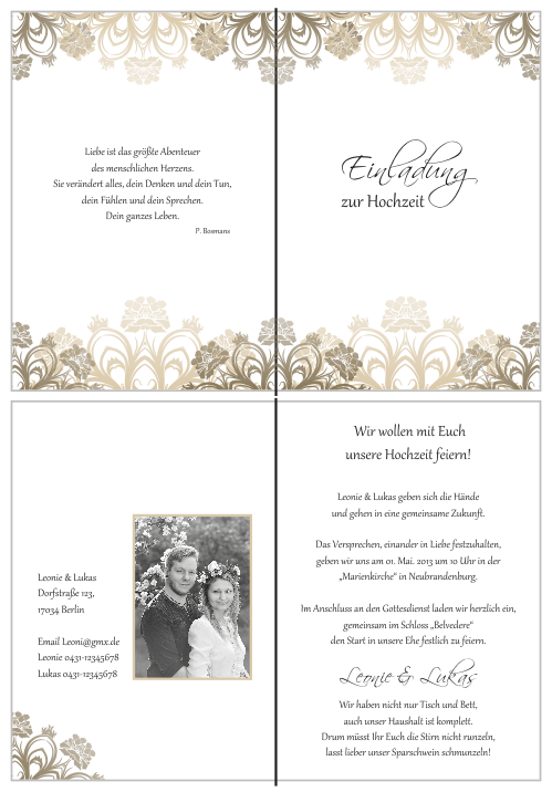  Einladungskarten Hochzeit, Hochzeitseinladungen, Hochzeitskarten, Einladungen für Hochzeit