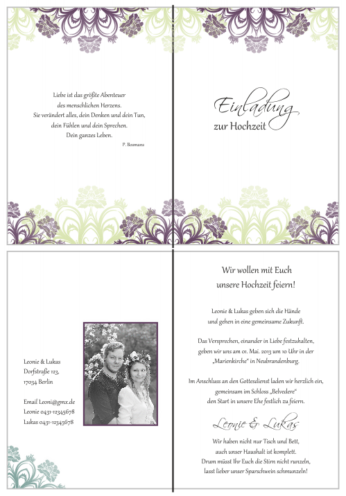  Einladungskarten Hochzeit, Hochzeitseinladungen, Hochzeitskarten, Einladungen für Hochzeit
