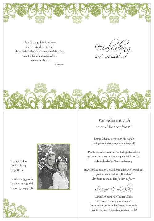  Einladungskarten Hochzeit, Hochzeitseinladungen, Hochzeitskarten, Einladungen für Hochzeit