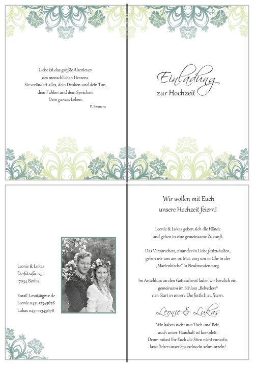  Einladungskarten Hochzeit, Hochzeitseinladungen, Hochzeitskarten, Einladungen für Hochzeit