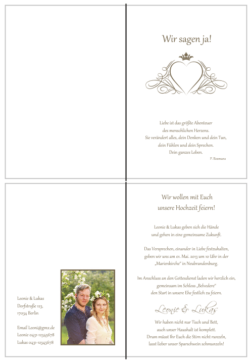  Einladungskarten Hochzeit, Hochzeitseinladungen, Hochzeitskarten, Einladungen für Hochzeit
