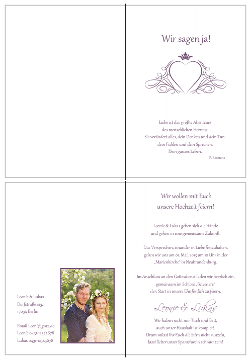  Einladungskarten Hochzeit, Hochzeitseinladungen, Hochzeitskarten, Einladungen für Hochzeit