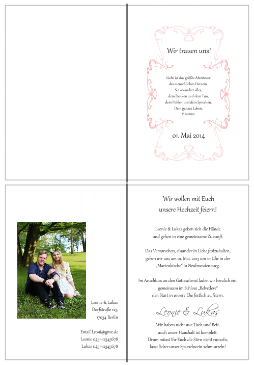  Einladungskarten Hochzeit, Hochzeitseinladungen, Hochzeitskarten, Einladungen für Hochzeit