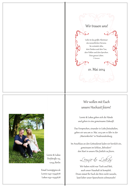  Einladungskarten Hochzeit, Hochzeitseinladungen, Hochzeitskarten, Einladungen für Hochzeit