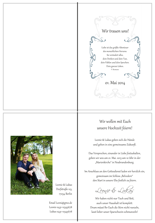  Einladungskarten Hochzeit, Hochzeitseinladungen, Hochzeitskarten, Einladungen für Hochzeit