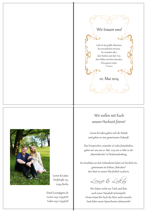  Einladungskarten Hochzeit, Hochzeitseinladungen, Hochzeitskarten, Einladungen für Hochzeit