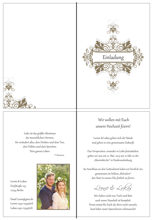  Einladungskarten Hochzeit, Hochzeitseinladungen, Hochzeitskarten, Einladungen für Hochzeit