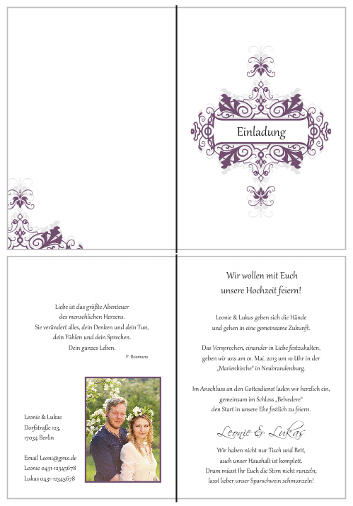 Einladungskarten Hochzeit, Hochzeitseinladungen, Hochzeitskarten, Einladungen für Hochzeit