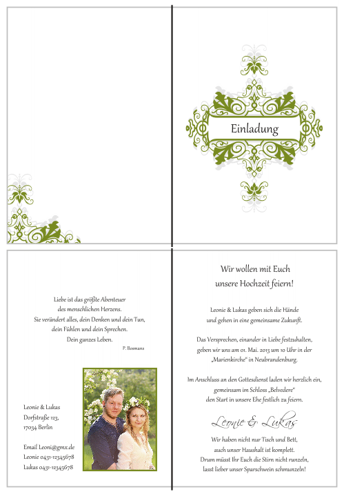 Einladungskarten Hochzeit, Hochzeitseinladungen, Hochzeitskarten, Einladungen für Hochzeit