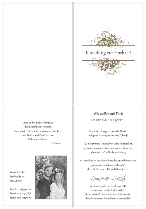  Einladungskarten Hochzeit, Hochzeitseinladungen, Hochzeitskarten, Einladungen für Hochzeit